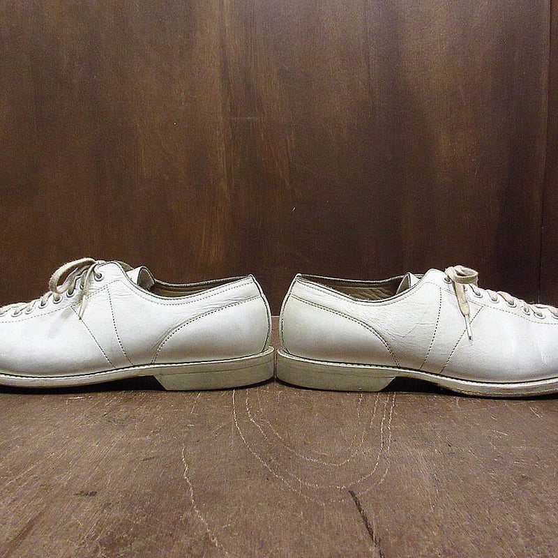 ビンテージ50's○レザーボウリングシューズ白9EE○210704i1-m