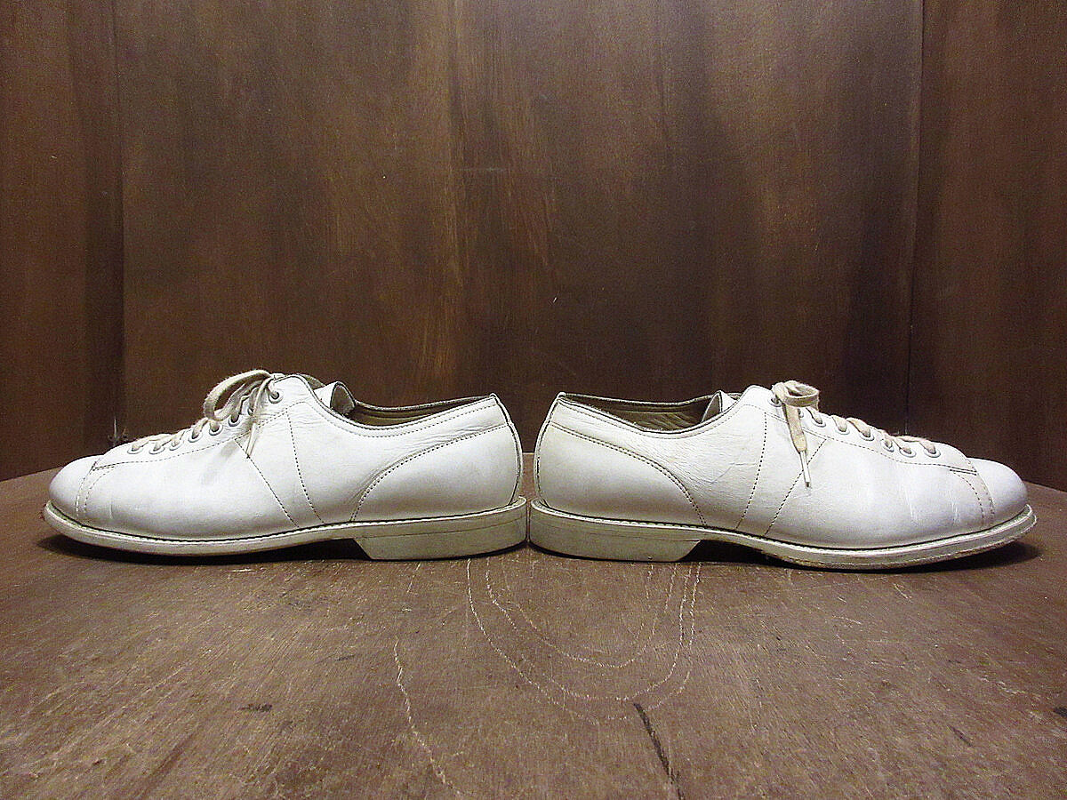 ビンテージ50's○レザーボウリングシューズ白9EE○210704i1-m-dshs-27cm