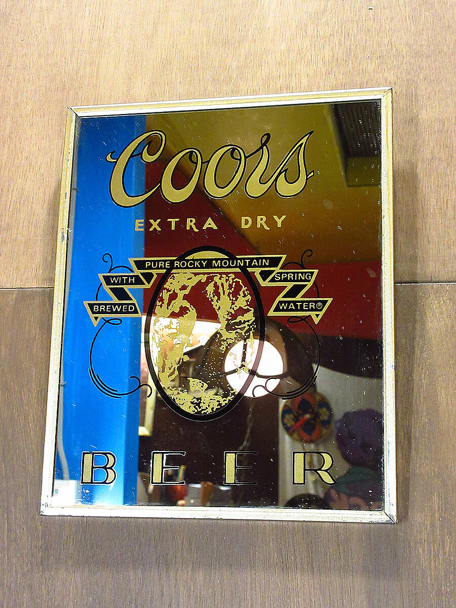ビンテージ○Coors BEERパブミラー○210418n3-sign クアーズビール
