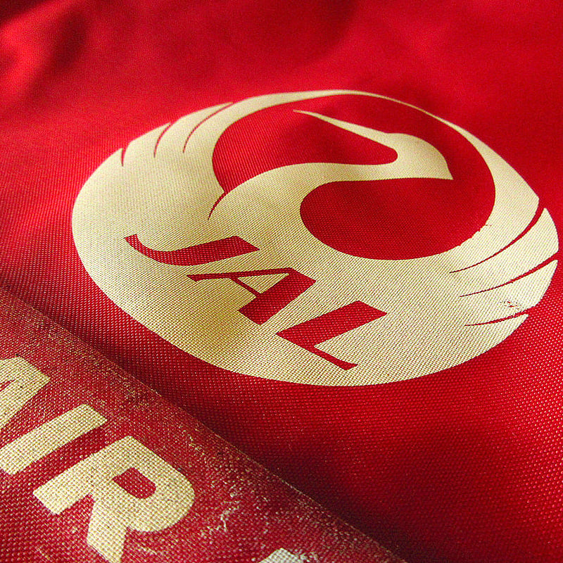 ビンテージ70's○JALエアラインバッグ赤×白○231107k7-bag-shd