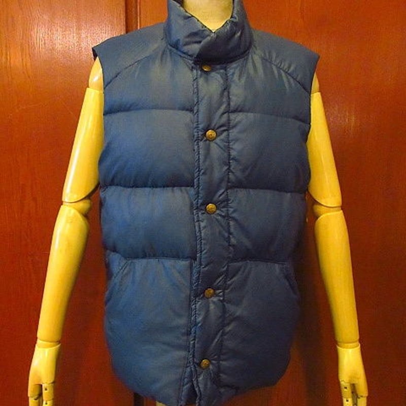 ビンテージ80's○Eddie Bauerダウンベスト紺sizeS○200606f2-m-vs