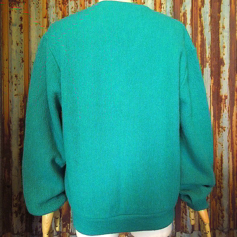 ビンテージ70's○arnold palmerカーディガンエメラルドグリーンsize M