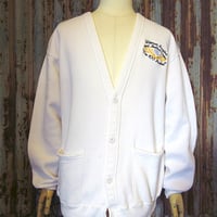 ビンテージ80's90's○JERZEESスウェットカーディガン赤