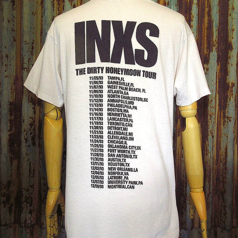 ビンテージ90's○INXS THE DIRTY HONEYMOON TOUR両面プリントTシ