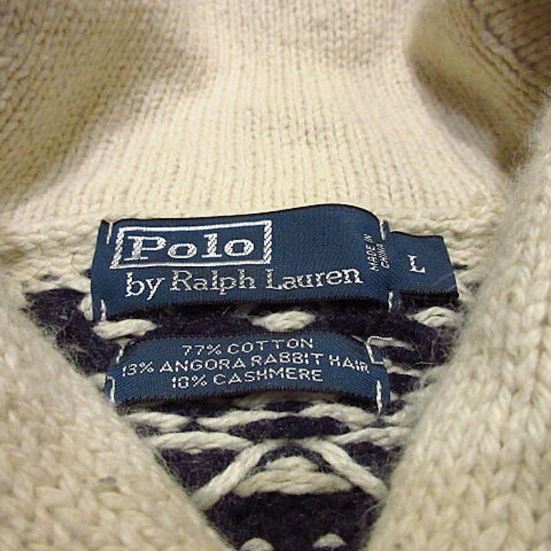 極美品 ポロ ラルフローレン ニット カウチン Lサイズ Polo by Ralph Laurenトナカイショールカラーカウチンセーター