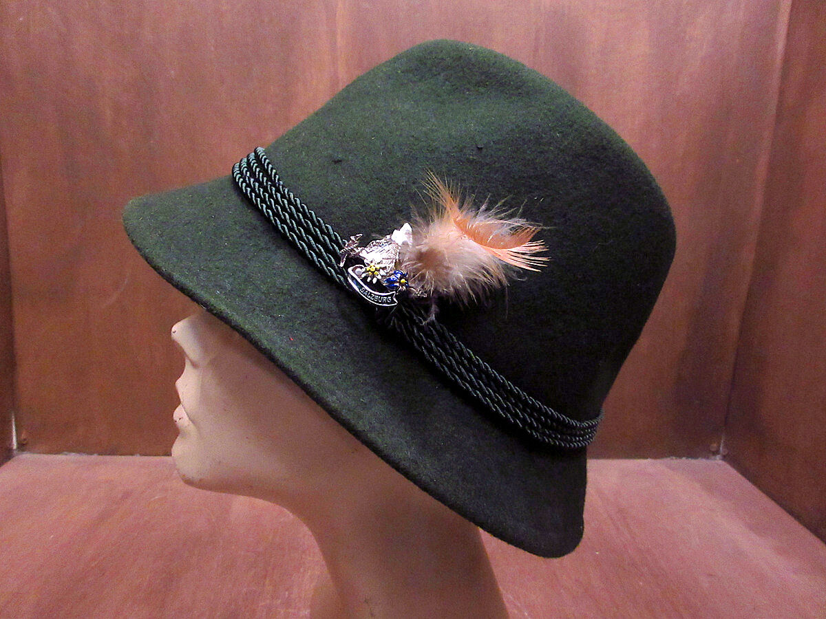 ビンテージ○フェルトチロリアンハット深緑○220922k3-m-ht-flt メンズ