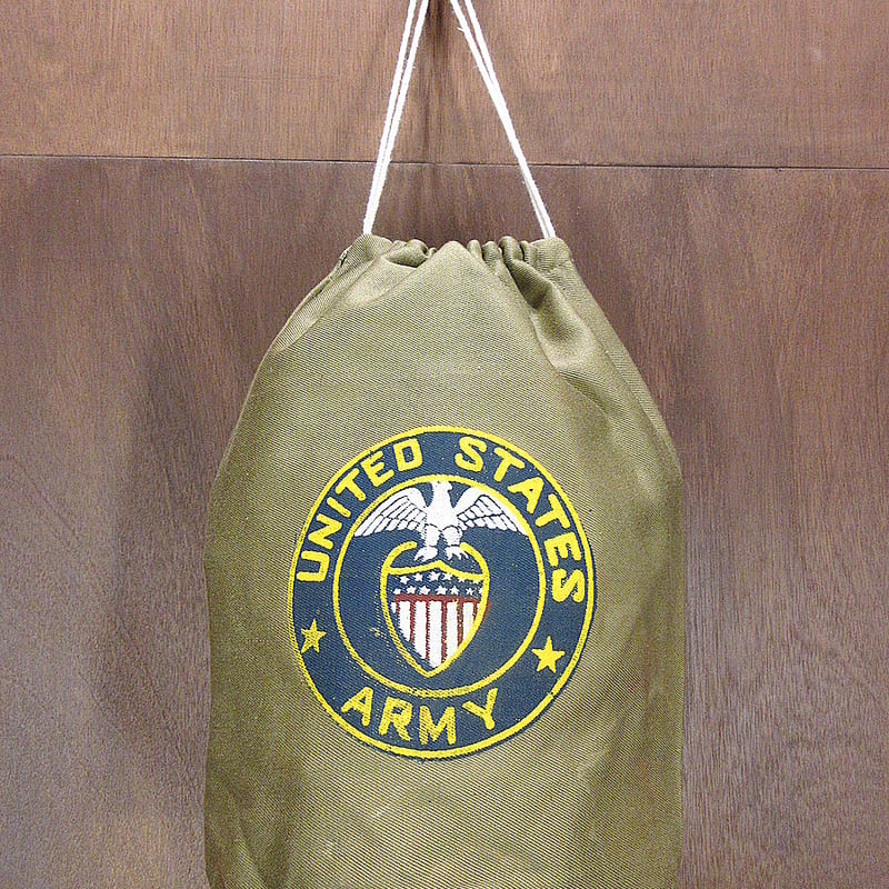 ビンテージ40's○DEADSTOCK U.S.ARMYコットン巾着バッグ○240608i6-