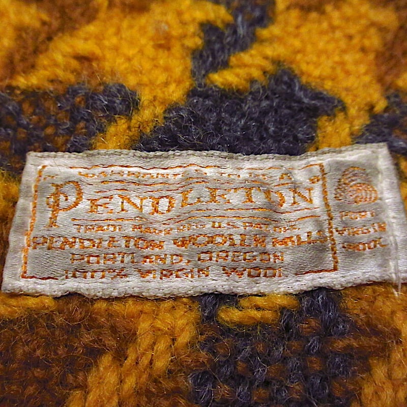 ビンテージ50's○PENDLETON千鳥格子ウールブランケットsize約155cm ×約