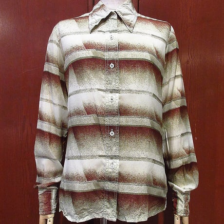 70'sビンテージ古着！アメリカ製 INK プリント 柄シャツ ディスコシャツ 70'sビンテージ古着！アメリカ製 INK プリント 柄シャツ