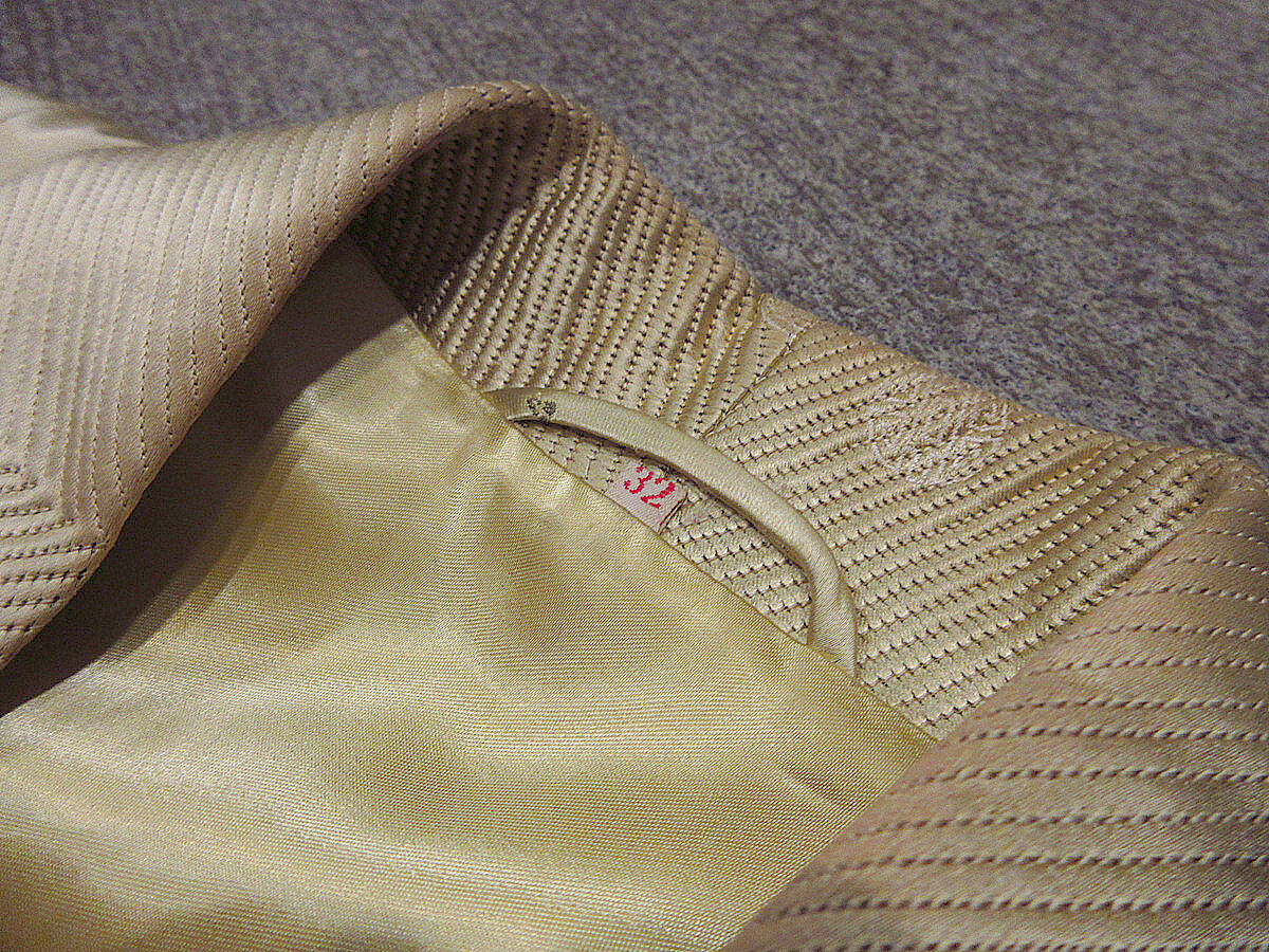 60s 刺繍 織 鷹 波 サテン スーベニア ビンテージ スカ ガウン ローブ