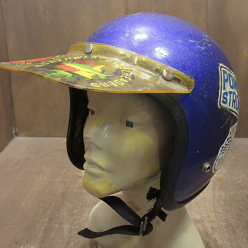 ビンテージ60's○ASC FURY 300バイザー付きジェットヘルメット紫