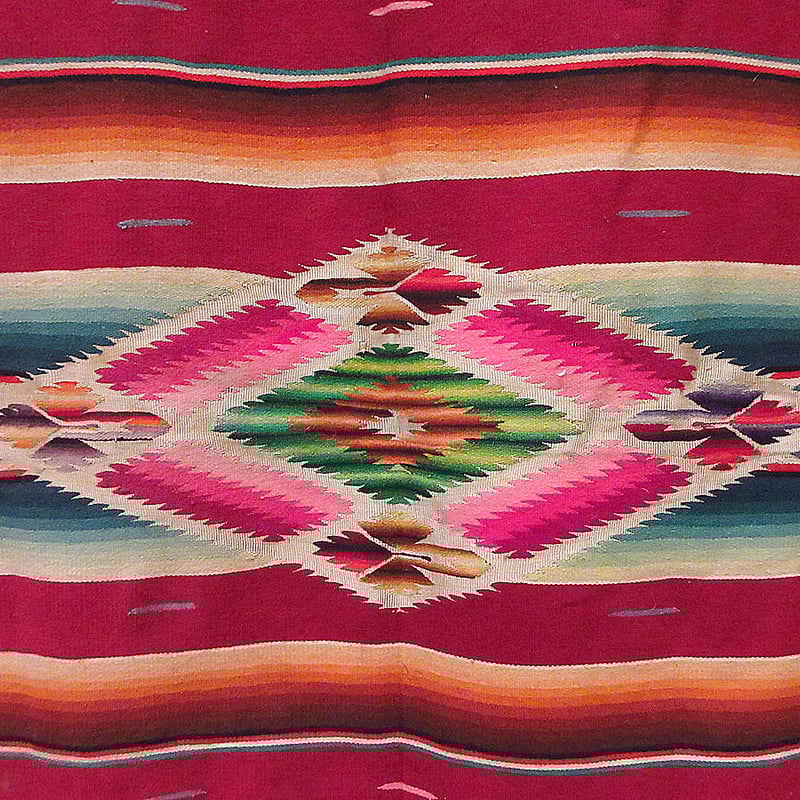 ビンテージ40's50's○メキシカンラグ 約178cm×約85cm○220209i8