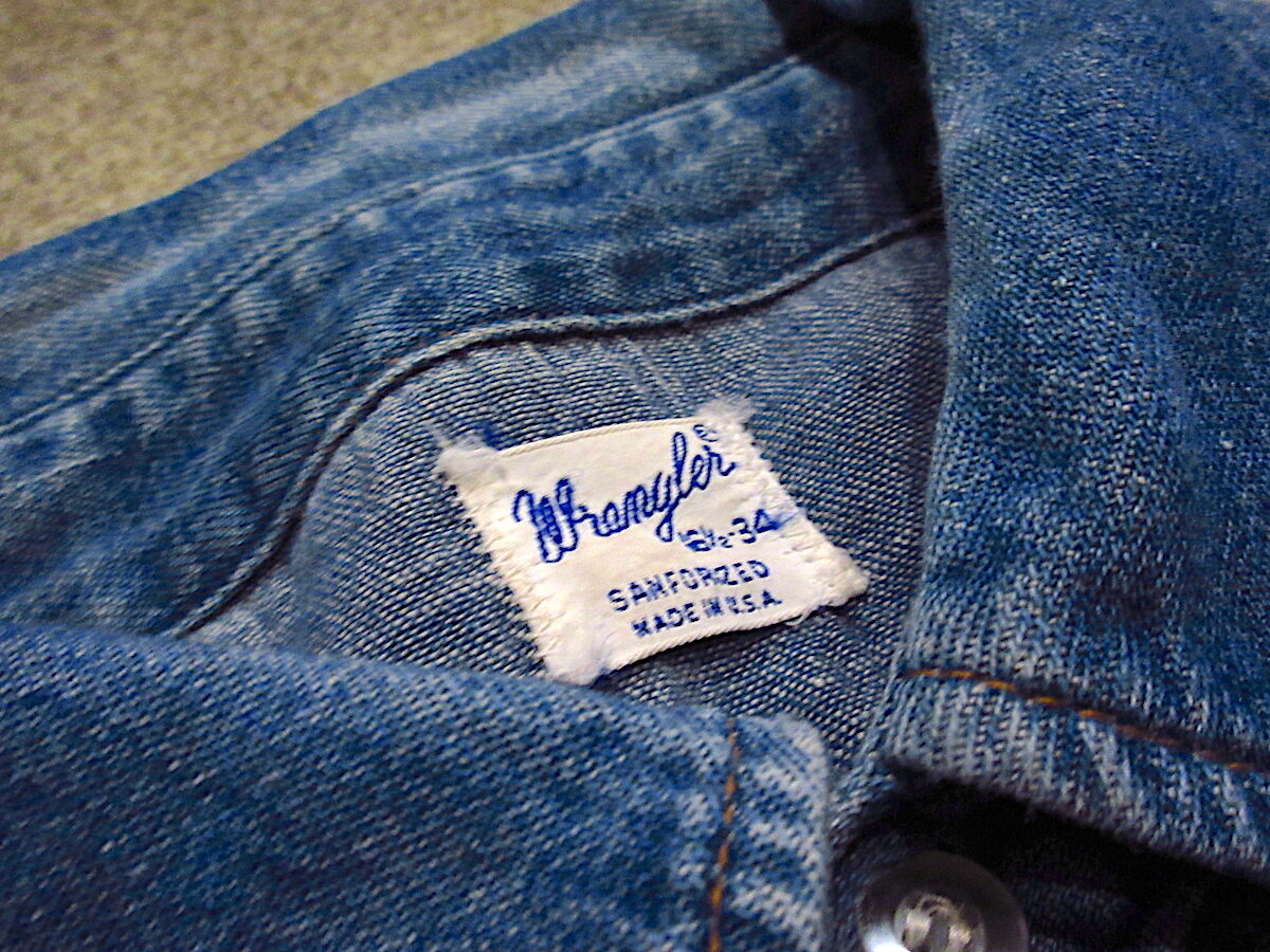 ビンテージ60's○Wrangler 27MWデニムウエスタンシャツsize 16 1 ビンテージ60's○Wrangler 27MWデニムウエスタンシャツsize 16 1
