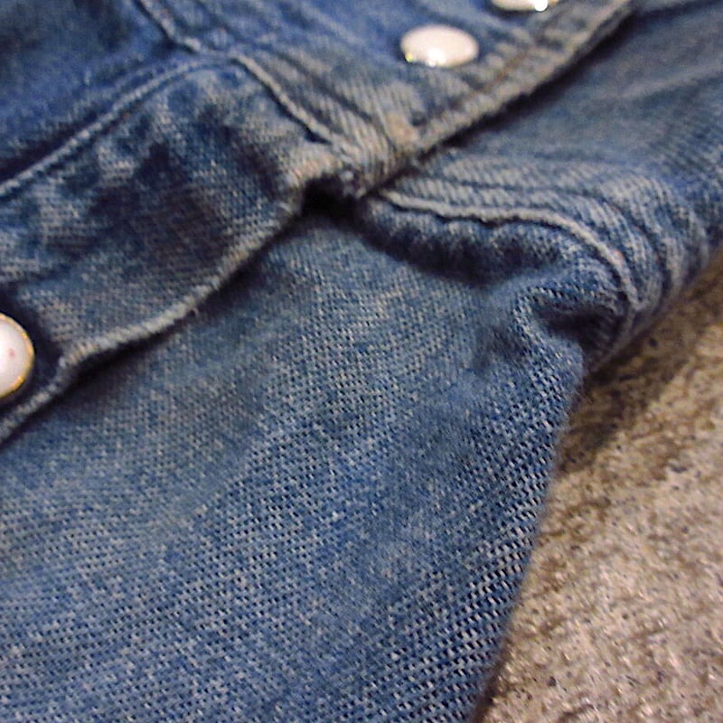 ビンテージ60's○Wrangler 27MWデニムウエスタンシャツsize 16 1/2-3 ビンテージ60's○Wrangler 27MWデニムウエスタンシャツsize 16 1/2-3