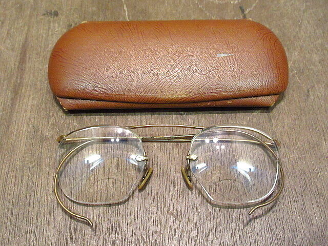 推定50年代 B＆L ブラウンウッド ブローフレーム 1/10 12kgf 米国製ヴィンテージ メガネ 初期型 B&Lボシュロム サーモント