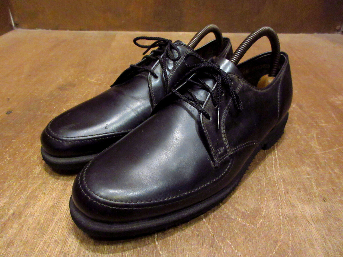 ビンテージ70's80's○DEADSTOCK WOLVERINEレザーポストマンシューズ黒s