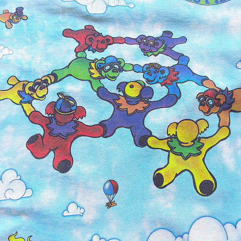 ビンテージ90's○GRATEFUL DEADタイダイパラシュートプリントTシャツ