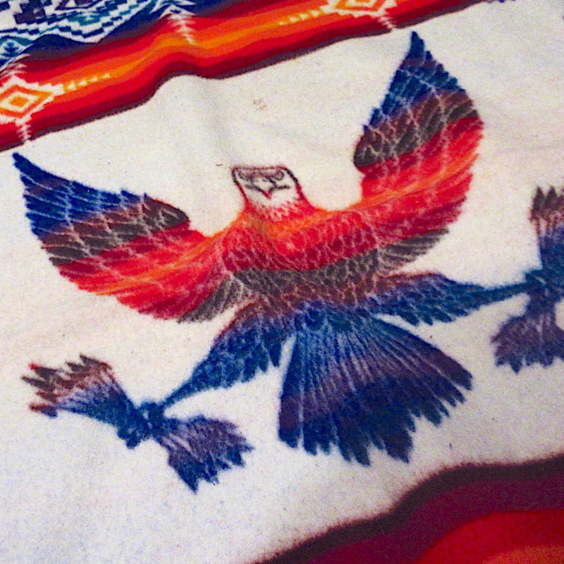 ビンテージ○PENDLETON Beaver Stateネイティブ柄ウールブランケット