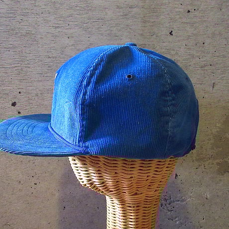 ビンテージ80’s●BUD LIGHT刺繍コーデュロイスナップバックキャップ青●250208k7-m-cp-bb 1980sバドライトバドワイザー帽子