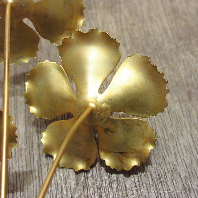 ビンテージ○ゴールドフラワーオブジェ○240114i6-obj置物花