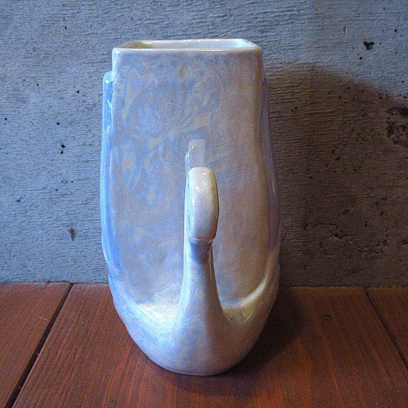 ビンテージ○スワンセラミックフラワーベース○230425k3-otclct白鳥