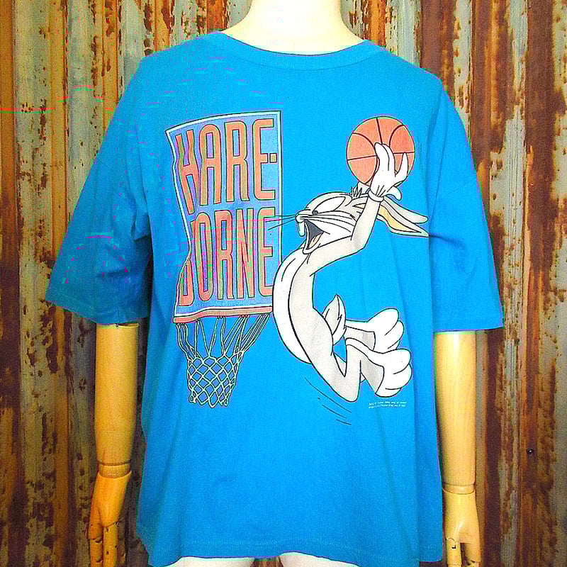 ビンテージ90's○BUGS BUNNY HARE-BORNEバスケプリントTシャツ