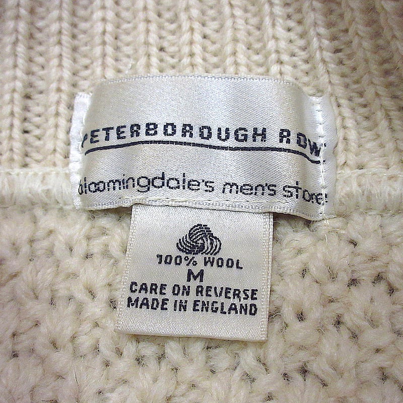ビンテージ○PETERBOROUGH ROWロールネックアランニットウール