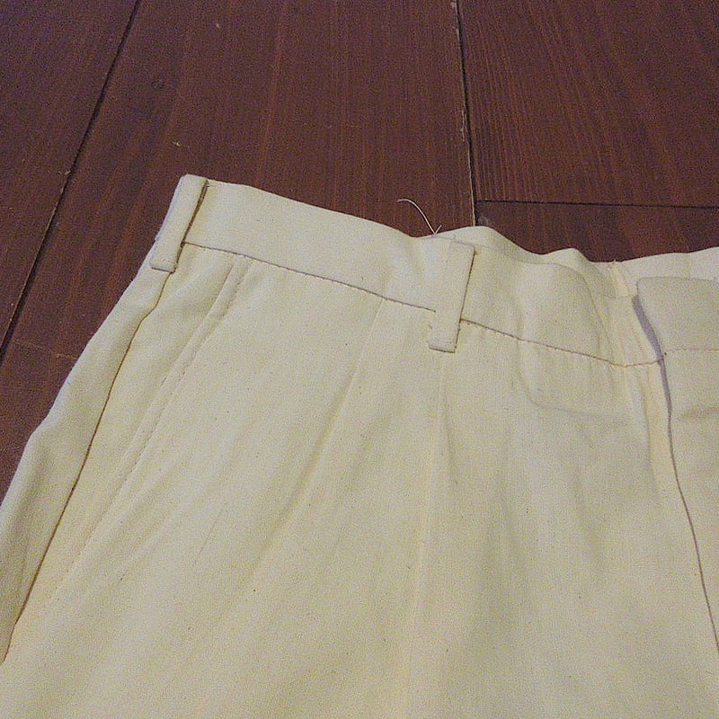ビンテージ70's80's○Searsツータックテーパードパンツ生成り実寸W86cm