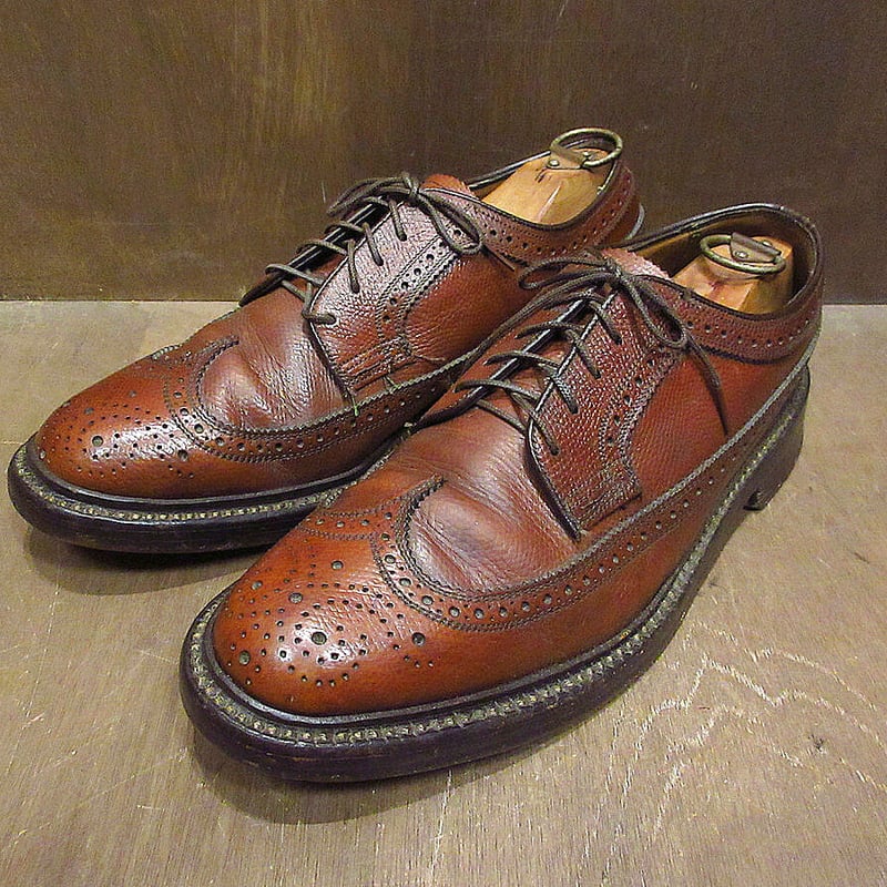 ビンテージ70's○FLORSHEIM IMPERIALウイングチップシューズ茶size 6D...