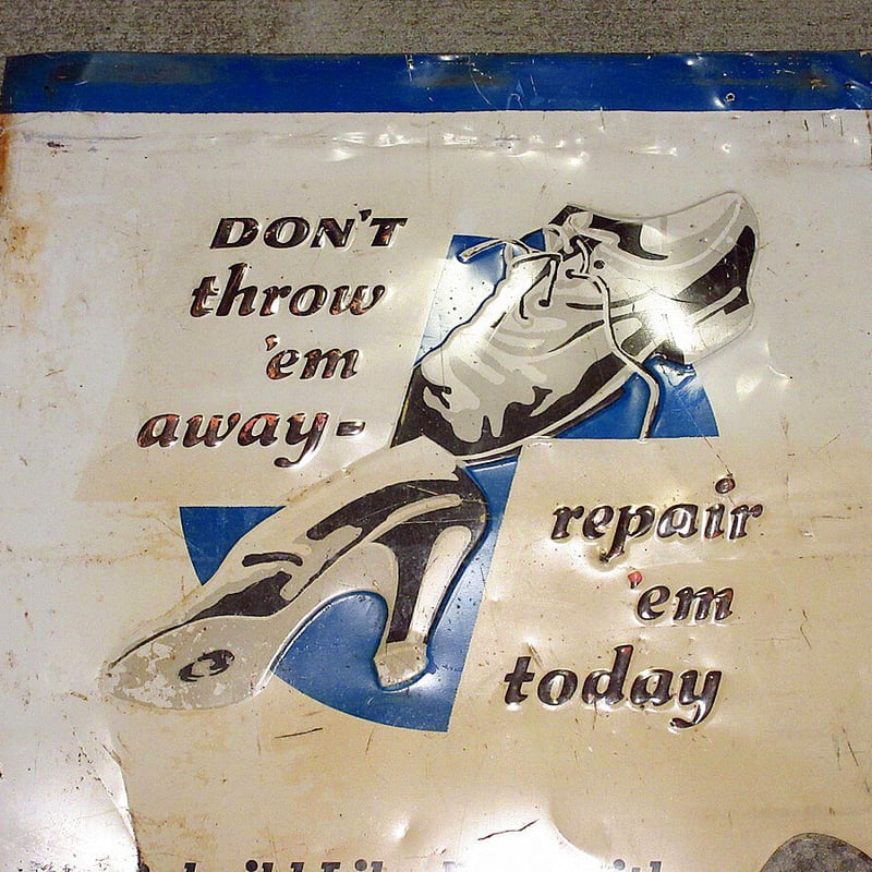 ビンテージ40's○CAT'S PAW アドバタイジングメタルサイン○210402s8