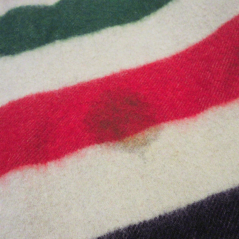 ビンテージ Golden Dawn マルチボーダー ウール ブランケット 特大