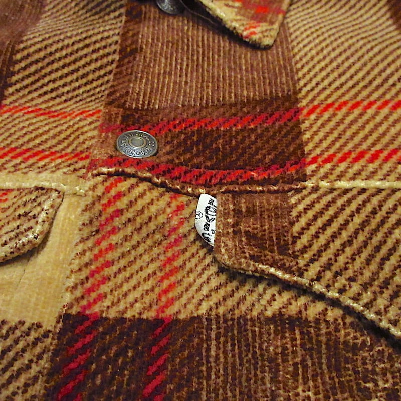 ビンテージ70's○Levi'sチェックコーデュロイジャケット○221209r4-m