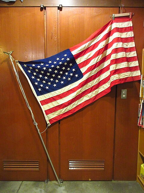 ビンテージ60's70's○ポール付き50星アメリカ星条旗size 91cm ビンテージ60's70's○ポール付き50星アメリカ星条旗size 91cm