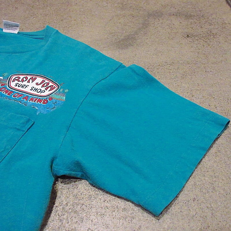 ビンテージ80's○RON JON SURF SHOP両面プリントポケットTシャツsize X