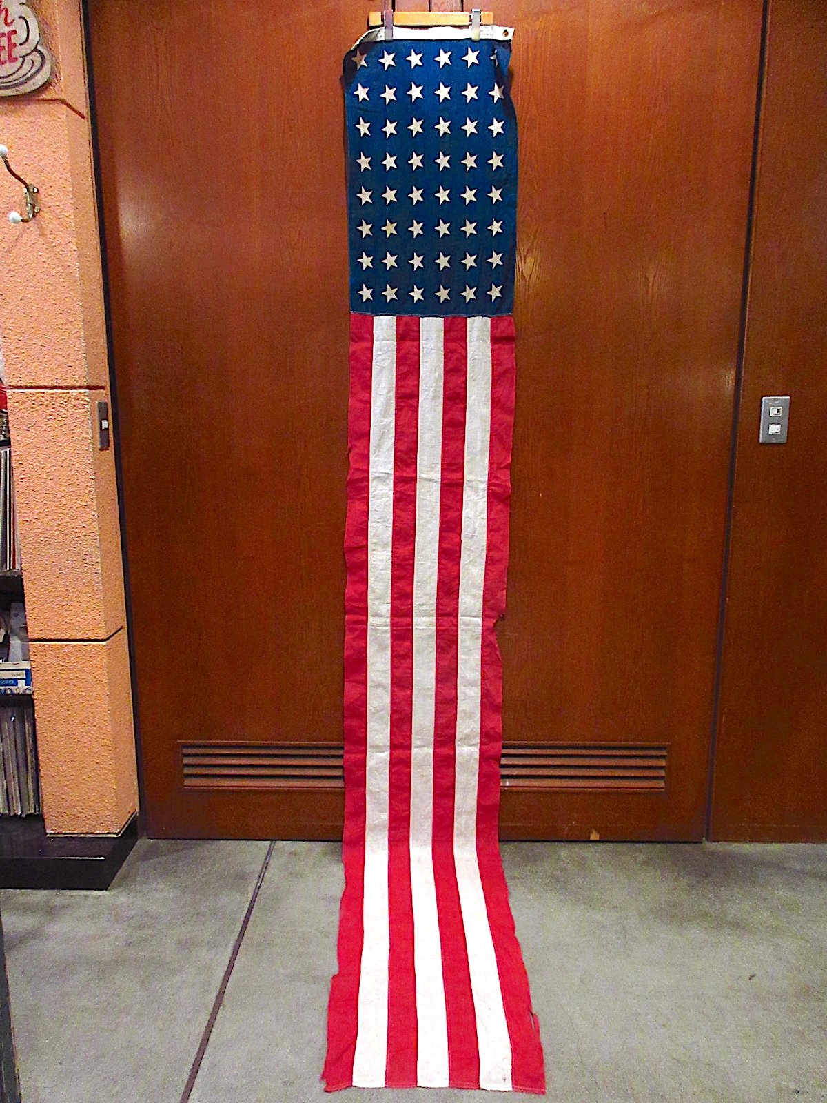 ビンテージ40's50's○48星アメリカ星条旗size約292cm ×約44cm ビンテージ40's50's○48星アメリカ星条旗size約292cm ×約44cm