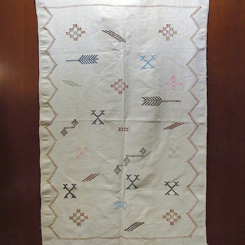 ビンテージ○モロッコラグA 約140cm×約90cm○220807i8-rug モロッカン