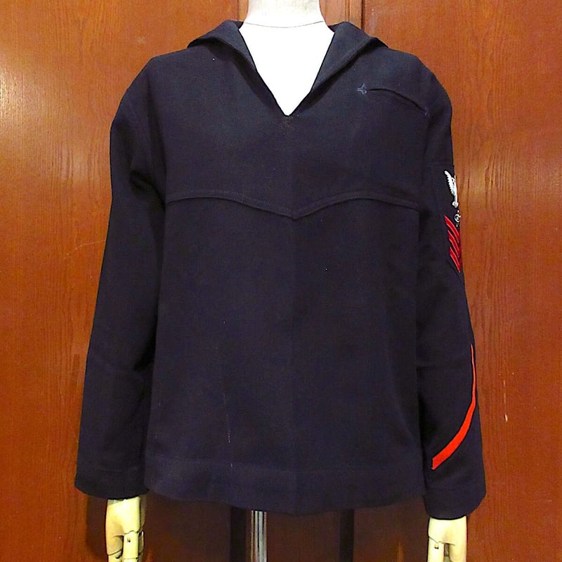ビンテージ50's○U.S.NAVYウールセーラーシャツ紺○230902m3-m ビンテージ50's○U.S.NAVYウールセーラーシャツ紺○230902m3-m
