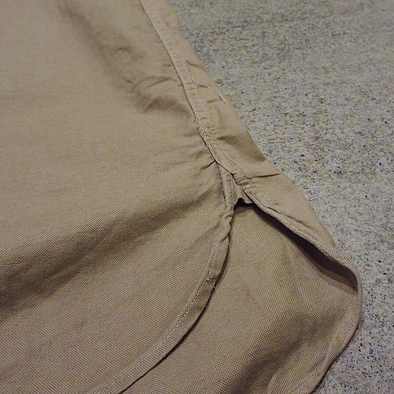 ビンテージ40's○HANOVERマチ付きワークシャツカーキ○211105r3-m-lssh-