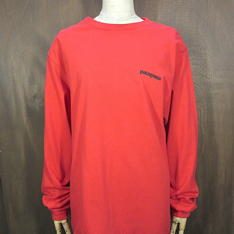 ビンテージ90's○Patagoniaロゴプリント長袖Tシャツ赤size S