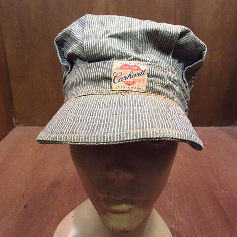 ビンテージ40's○Carharttハートタグピンストライプレイルロード