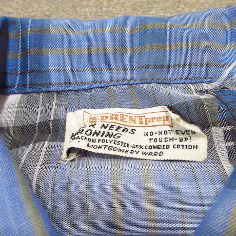 ビンテージ60’s●BRENTキッズチェックボタンダウン半袖シャツsize14●220521m2-k-ssshトップス子供服レトロ1960s