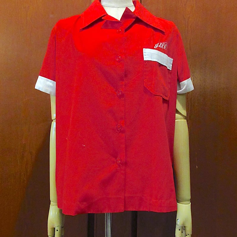 ビンテージ50's60's○レディースJAPANスーベニアボーリングシャツ