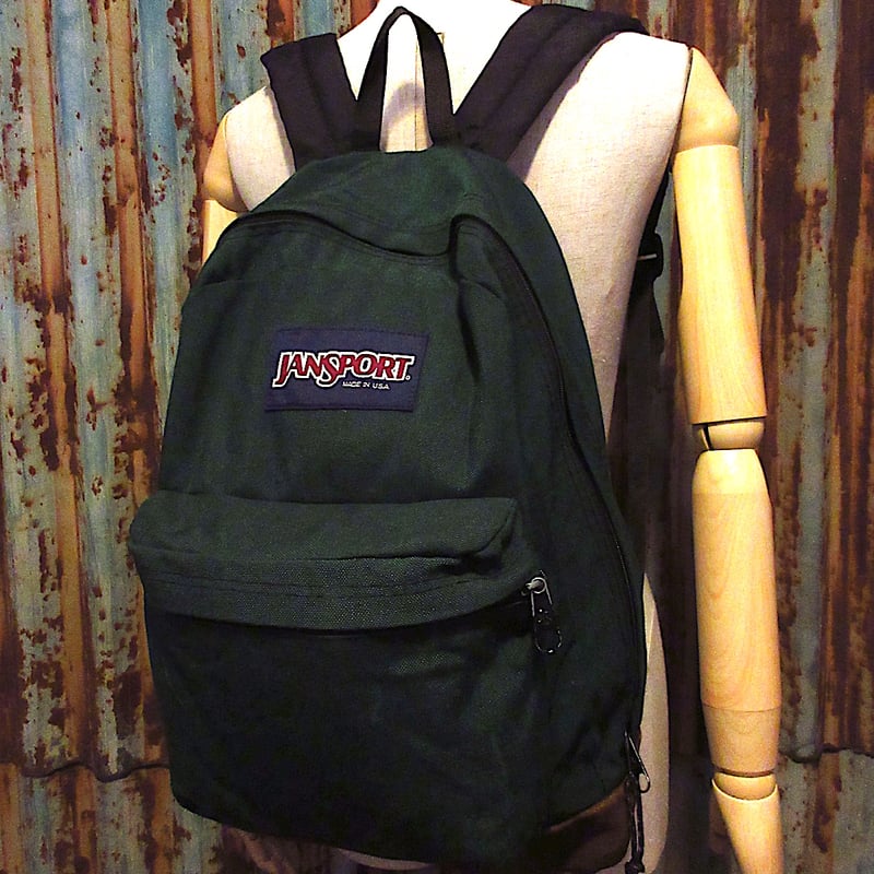 ビンテージ90's○MADE IN U.S.A. JANSPORTボトムレザーナイロンバックパ