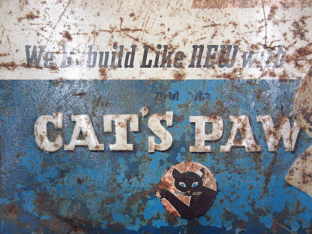 ビンテージ40's○CAT'S PAWアドバタイジングメタルサイン○201210n1