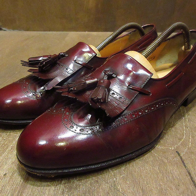 希少　Ralph Lauren キルトタッセルストラップシューズ　イングランド製 ビンテージ○Salvatore Ferragamoウイングチップキルトタッセル
