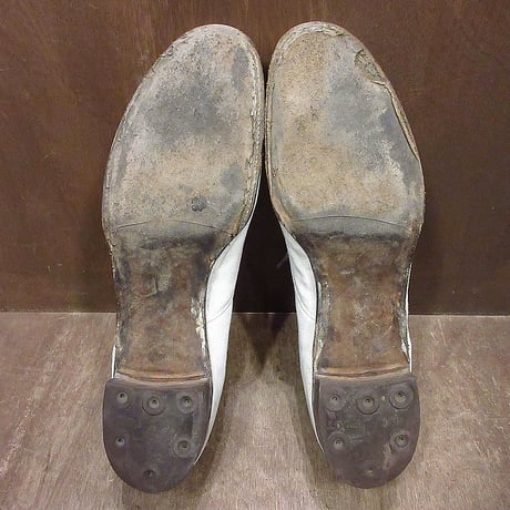 ビンテージ~20's●キャンバスキャップトゥシューズ生成りsize 9D●240526i2-m-dshs-275cm白オックスフォードストレートチップアンティーク