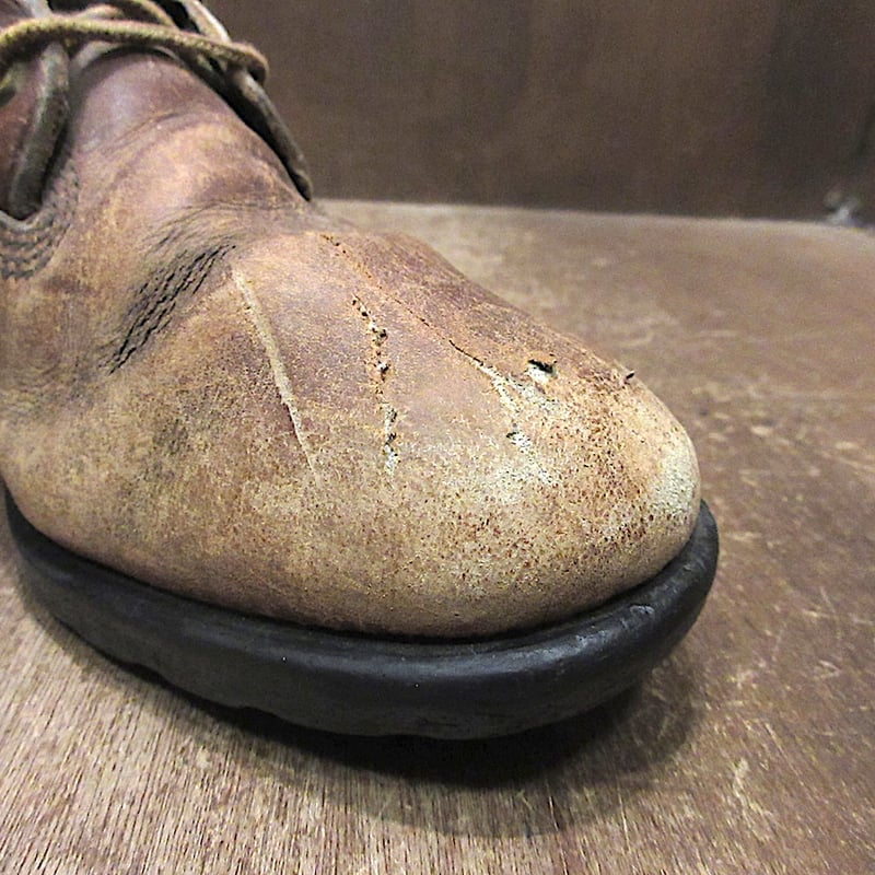 ビンテージ70's80's○KAUFMAN KINGTREADSレザーワークブーツ茶○2510