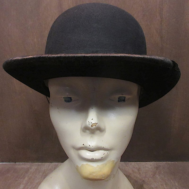 ビンテージ30's○KNOXボーラーハット黒○250606z7-m-ht-fltノックス