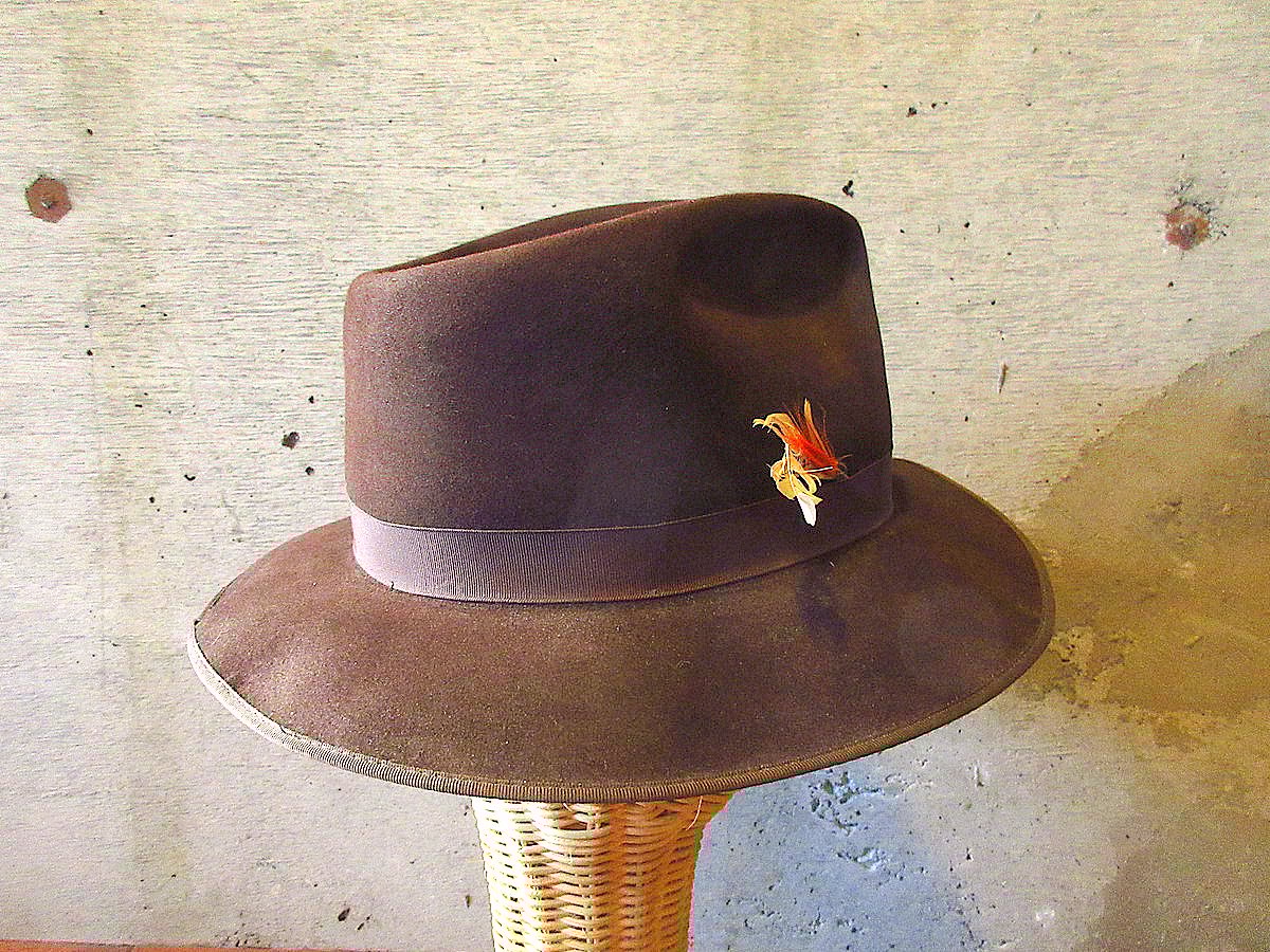 ビンテージ50's60's○STETSONフェドラハット焦げ茶 size 7