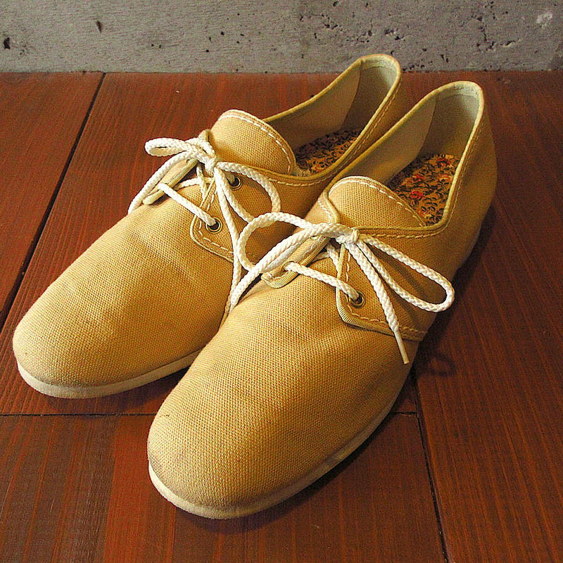 ビンテージ70's○箱付きSofwear shoesレディースキャンバススニーカー ...